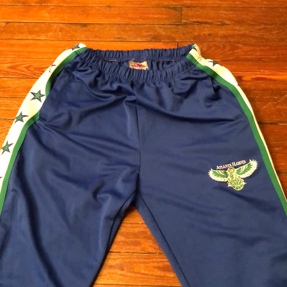 Atlanta Hawks Basketball Vintage warm up pants made in Korea mens size XL